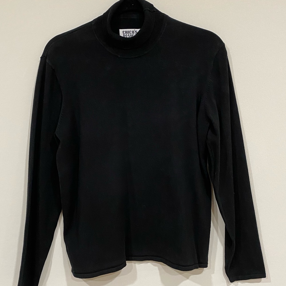 Chico’s Design Black Knit Turtleneck.
